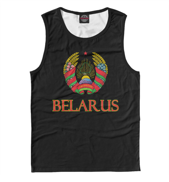 Мужская майка с изображением Belarus цвета Белый