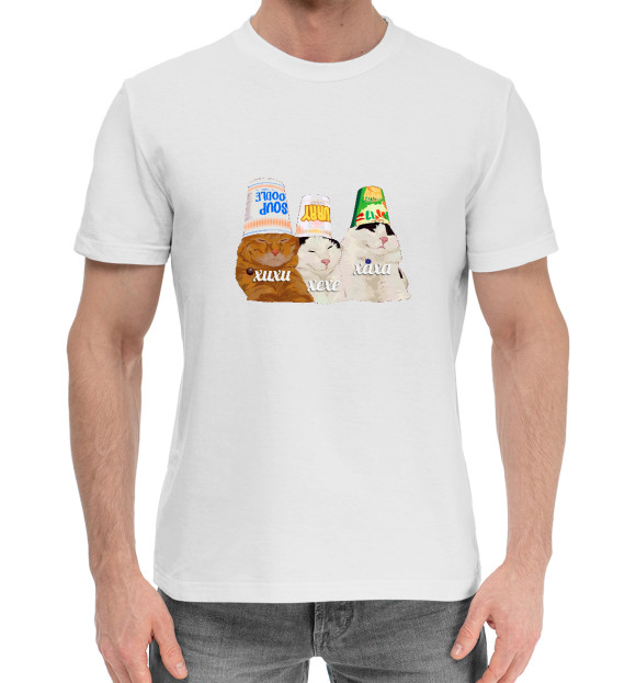 Мужская хлопковая футболка с изображением Союз юмористов цвета Белый