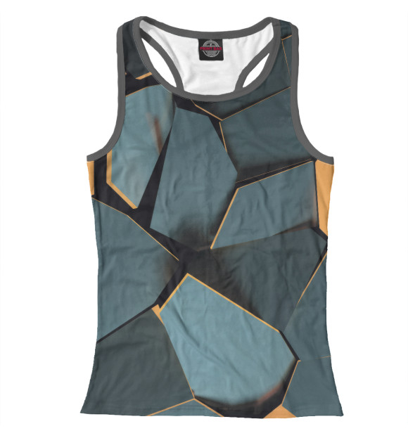 Женская майка-борцовка с изображением 3D плиты цвета Белый