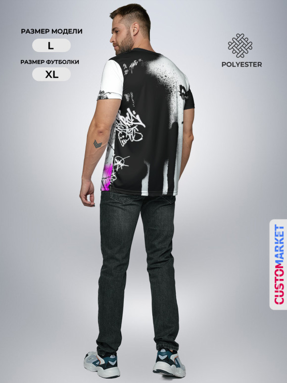 Мужская футболка с изображением Аниме Хаос цвета Белый