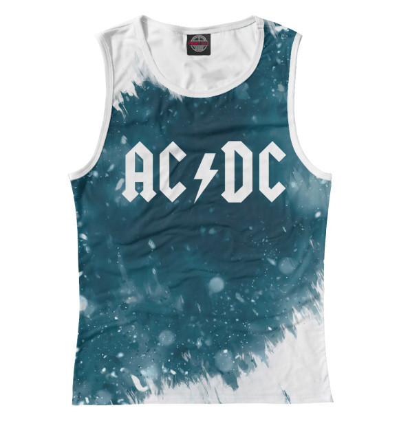 Майка для девочки с изображением AC/DC цвета Белый