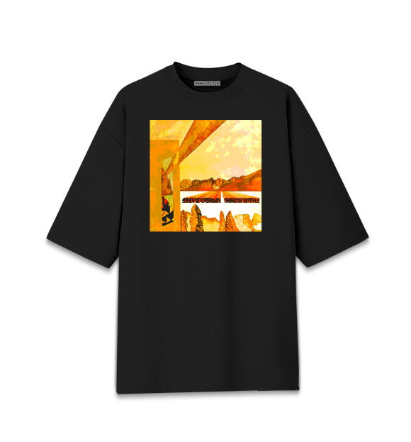 Мужская футболка оверсайз с изображением Stevie Wonder - Innervisions цвета Черный