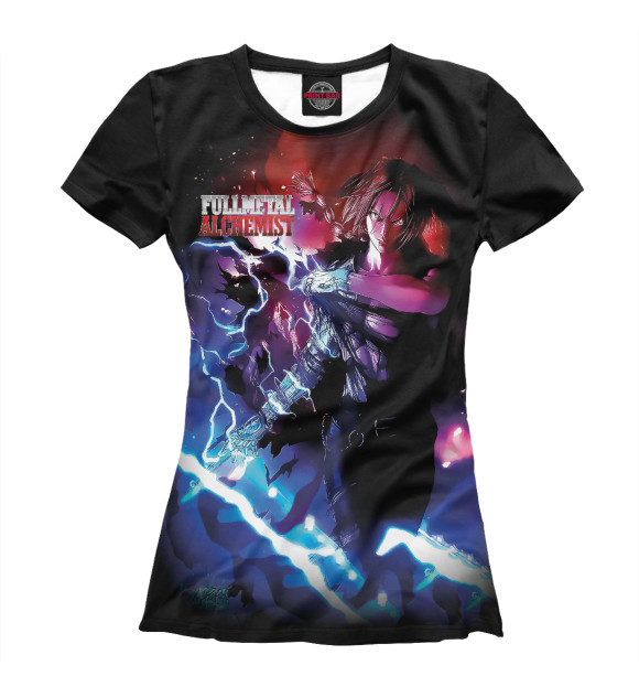 Женская футболка с изображением Fullmetal Alchemist цвета Белый