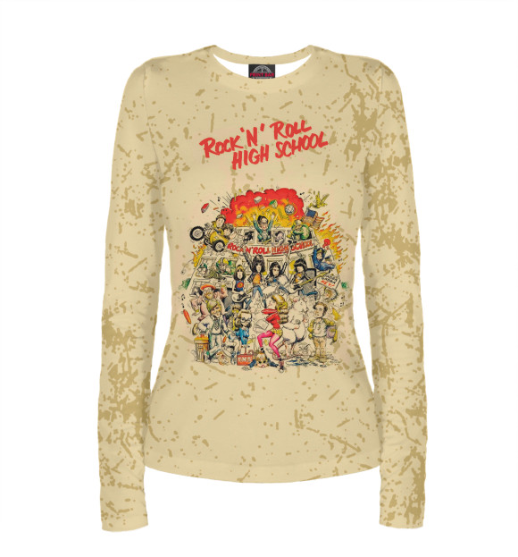 Женский лонгслив с притом Ramones цвета Белый Женский лонгслив с изображением Ramones цвета Белый