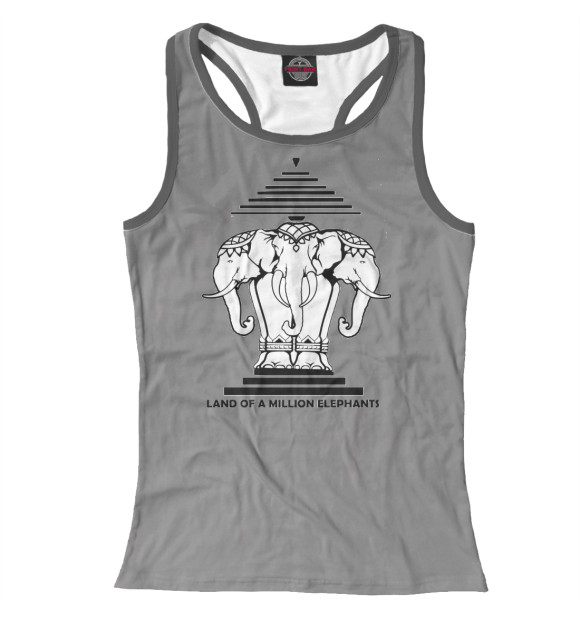 Женская майка-борцовка с изображением Lan Xang Laos Land цвета Белый