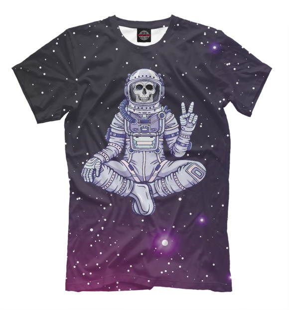 Мужская футболка с изображением Space joga цвета Белый