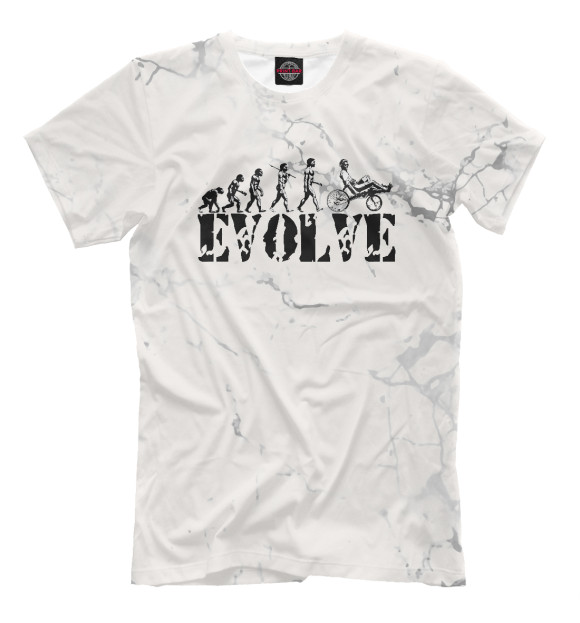 Мужская футболка с изображением Recumbent Bicycle Evolution цвета Белый