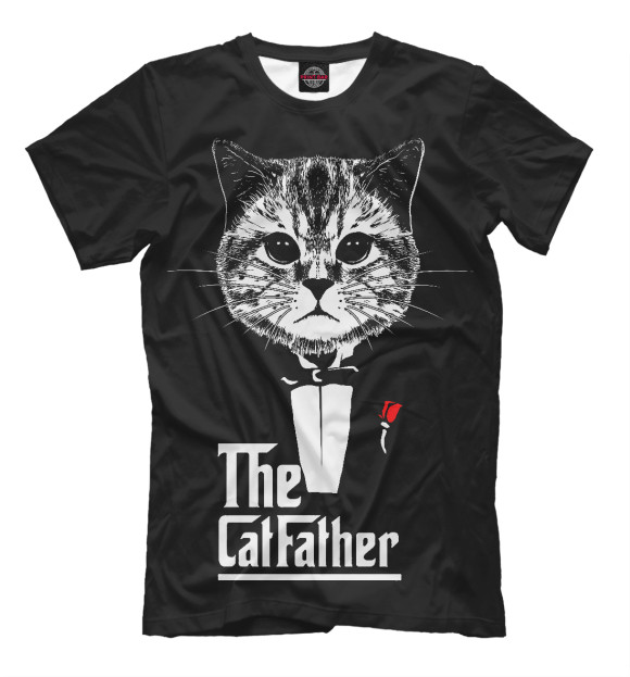 Футболка для мальчиков с изображением The CatFather цвета Белый