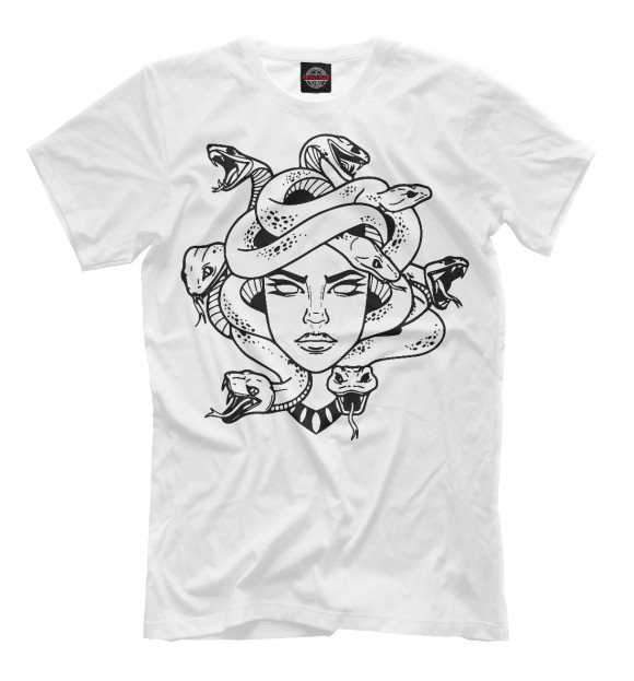 Мужская футболка с изображением Medusa tattoo print цвета Белый