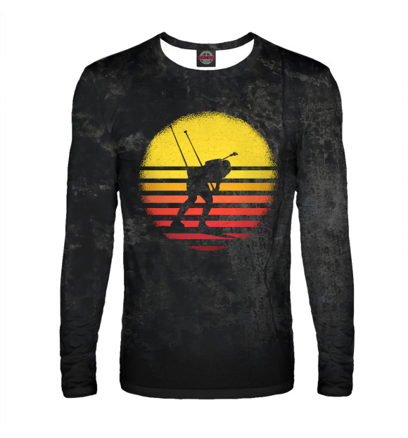 Мужской лонгслив с изображением Biathlon Vintage Gift Idea цвета Белый