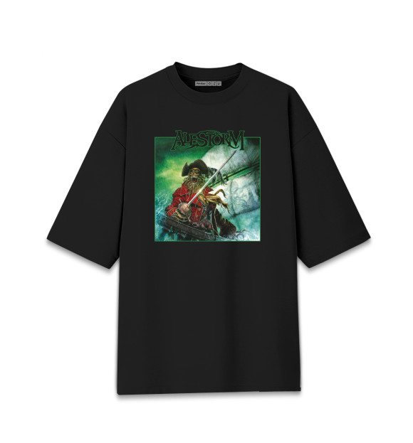 Мужская футболка оверсайз с изображением Alestorm цвета Черный