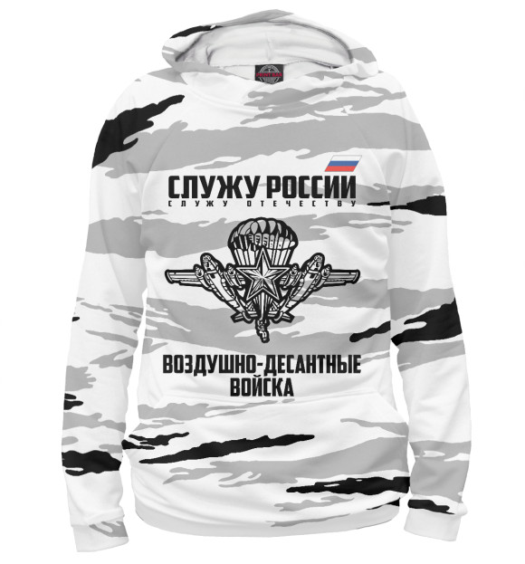Женское худи с изображением Воздушно Десантные Войска цвета Белый
