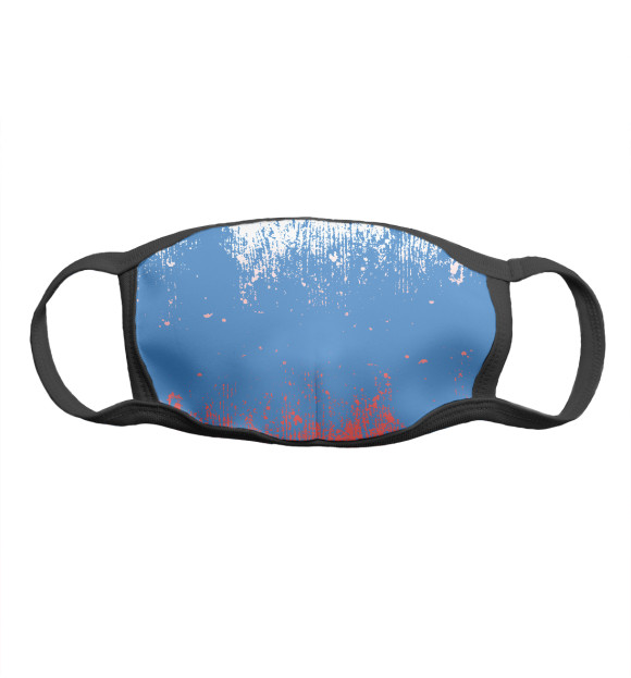 Маска тканевая с изображением Флаг России цвета Белый