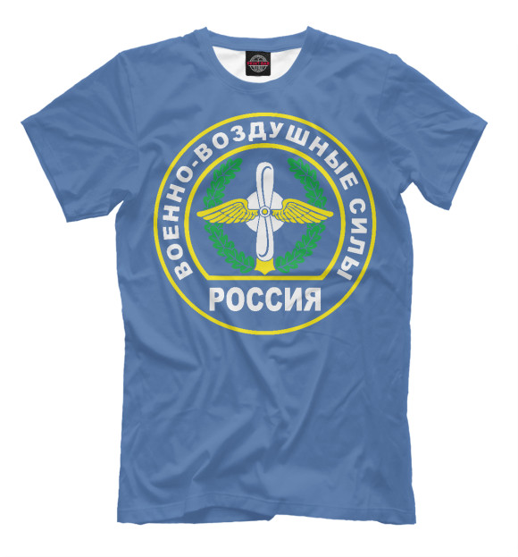 Футболка для мальчиков с изображением ВОЕННО-ВОЗДУШНЫЕ СИЛЫ (синий фон) цвета Белый