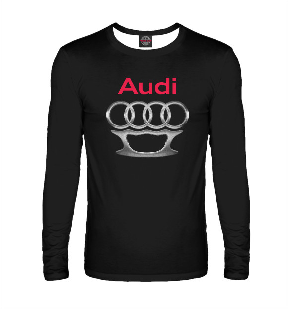Мужской лонгслив с изображением Audi костет цвета Белый