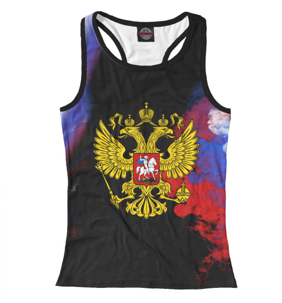 Женская майка-борцовка с изображением Россия цвета Белый
