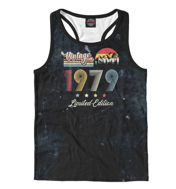Мужская майка-борцовка с изображением Vintage 1979 Retro Limited цвета Белый