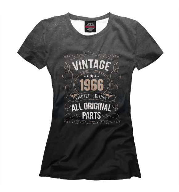 Женская футболка с изображением Vintage 1966 цвета Белый
