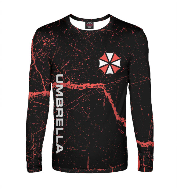 Мужской лонгслив с изображением Umbrella Corporation цвета Белый