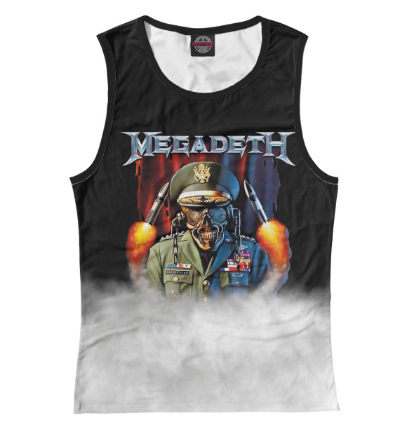 Женская майка с изображением Megadeth цвета Белый
