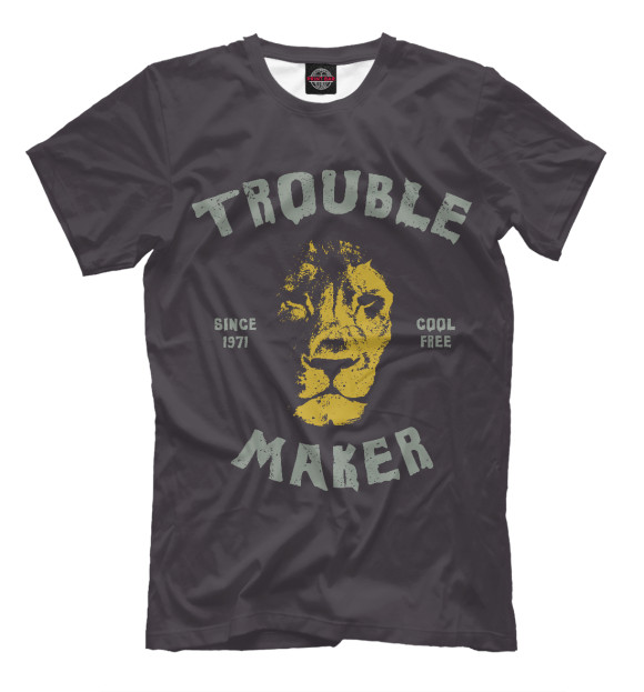 Мужская футболка с изображением Trouble maker цвета Белый