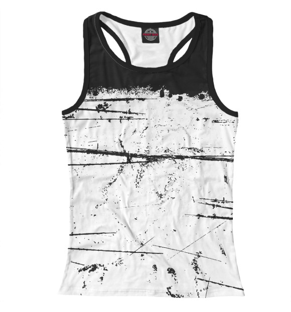 Женская майка-борцовка с изображением Черно-белый гранж цвета Белый