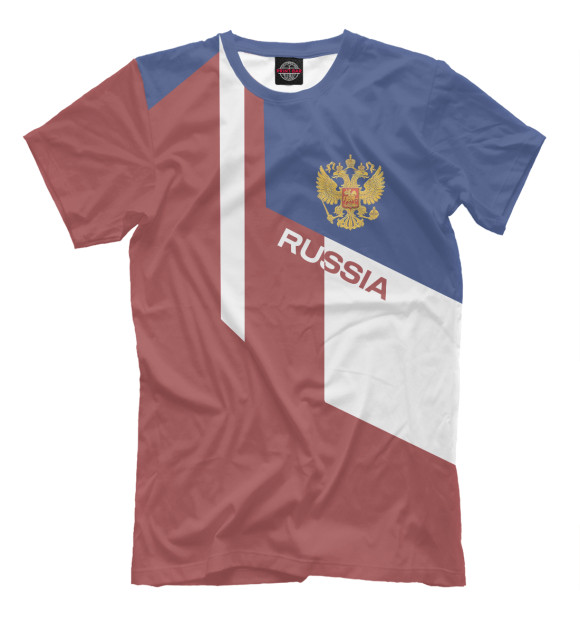 Мужская футболка с изображением Russia Sport цвета Белый