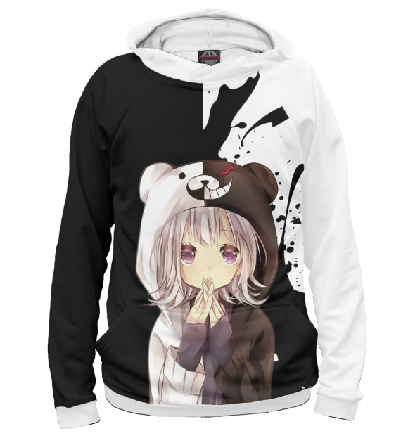 Женское худи с изображением Danganronpa цвета Белый