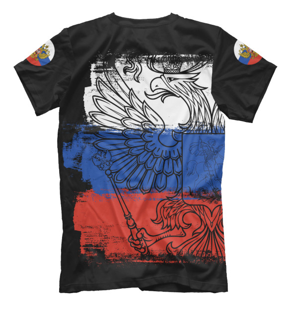 Мужская футболка с изображением Герб России цвета Белый