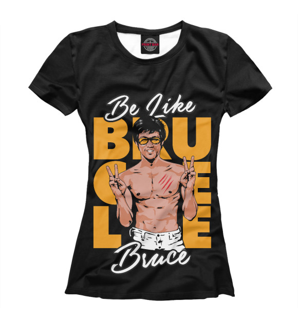 Футболка для девочек с изображением Bruce Lee цвета Белый