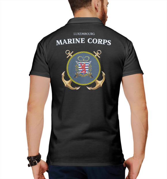 Мужское поло с изображением Luxembourg Marine Corps цвета Белый