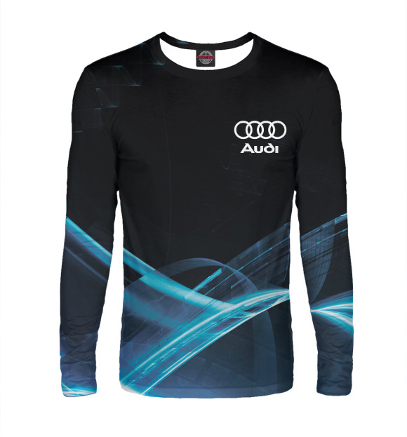 Мужской лонгслив с изображением Audi цвета Белый