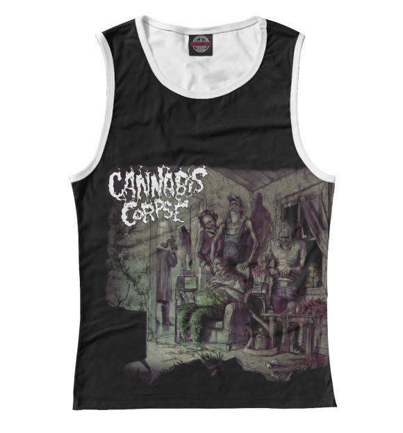 Женская майка с изображением Cannabis corpse цвета Белый