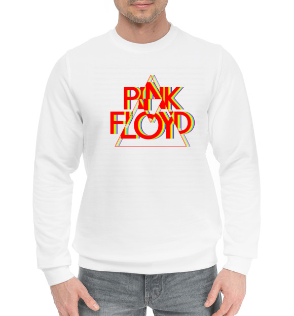 Мужской хлопковый свитшот с изображением Pink Floyd цвета Белый