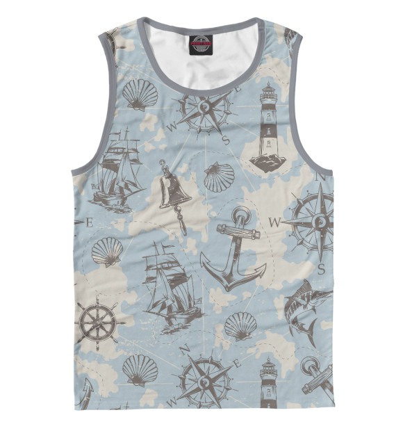 Майка для мальчика с изображением Морская тема цвета Белый