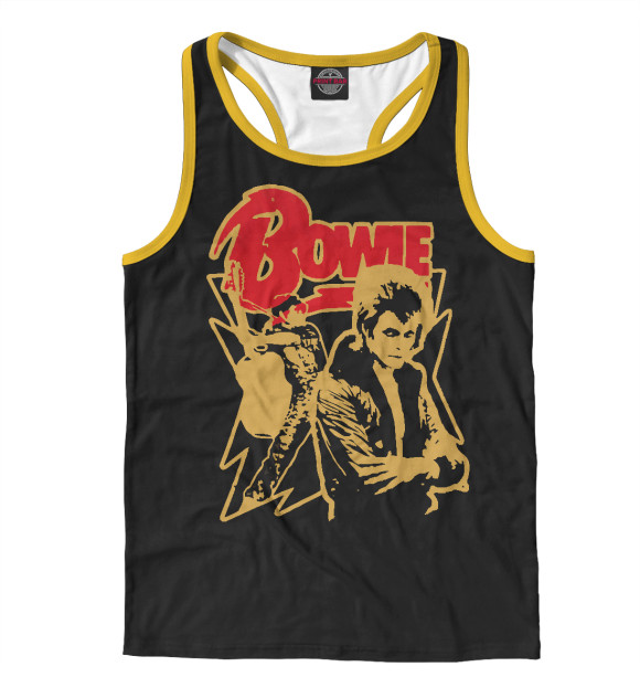 Мужская майка-борцовка с изображением David Bowie цвета Белый