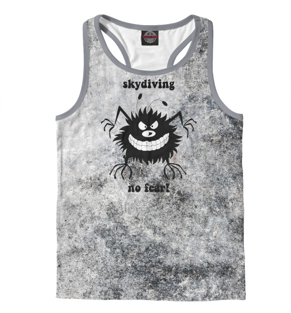 Мужская майка-борцовка с изображением No fear skydiving цвета Белый