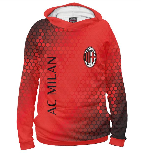 Худи для мальчика с изображением AC Milan / Милан цвета Белый