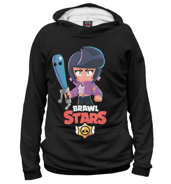 Женское худи с изображением Brawl Stars  BIBI цвета Белый