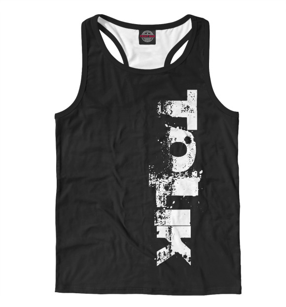 Мужская майка-борцовка с изображением Толик (брызги красок) цвета Белый