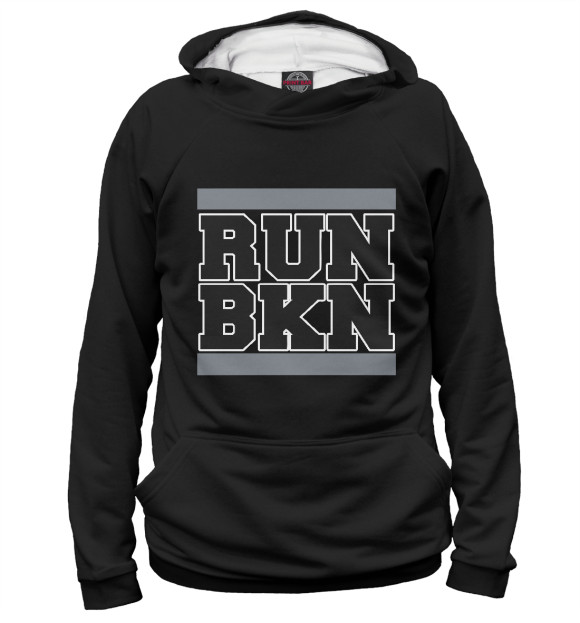 Женское худи с изображением Run Brooklyn цвета Белый