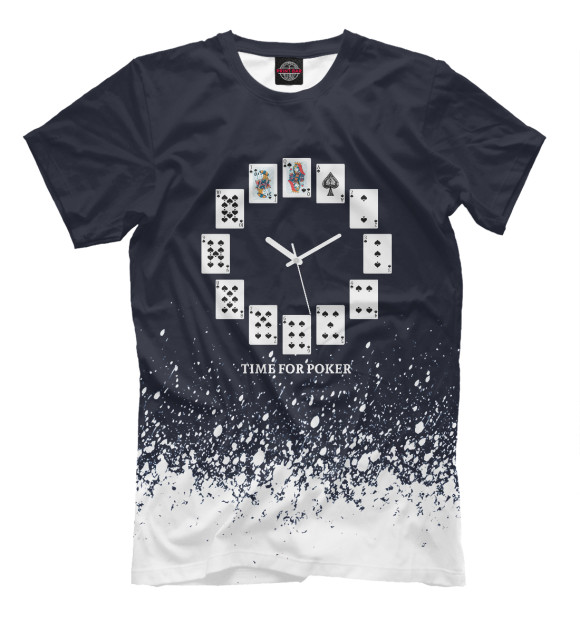 Мужская футболка с изображением Time for Poker цвета Белый
