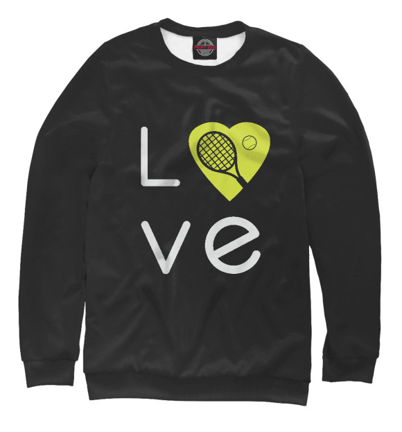 Мужской свитшот с изображением Tennis Love цвета Белый