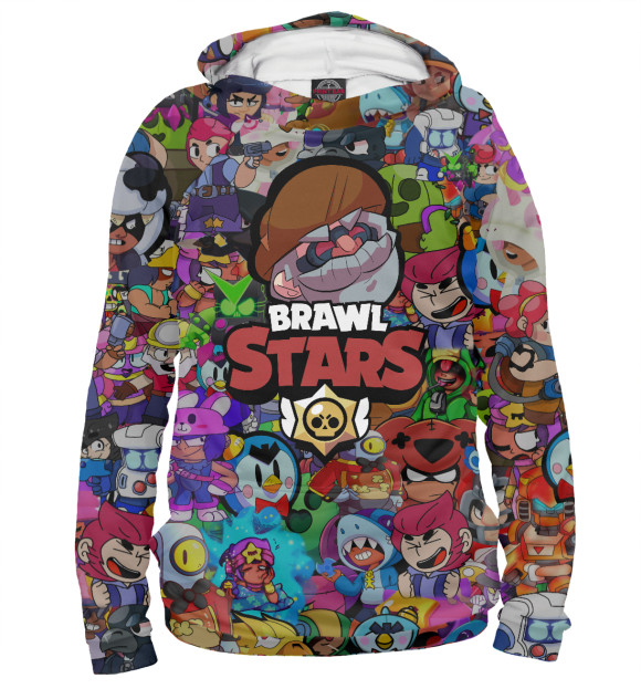 Мужское худи с изображением Brawl Stars:Dinomike цвета Белый