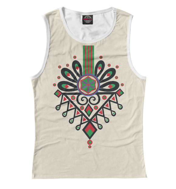 Майка для девочки с изображением Польский узор Парзеница цвета Белый