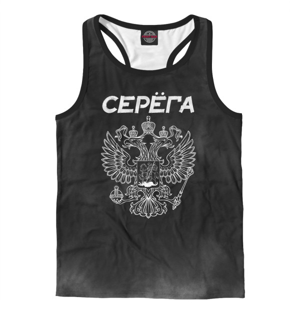 Мужская майка-борцовка с изображением Символика РФ цвета Белый