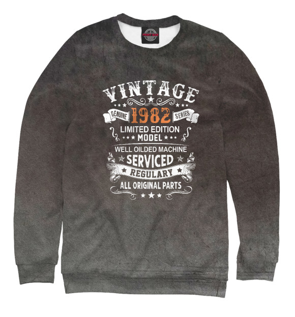 Женский свитшот с изображением Vintage 1982 цвета Белый