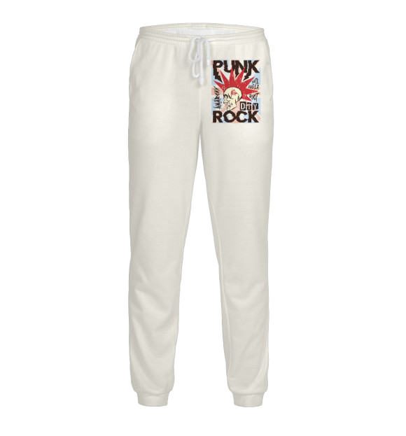 Мужские спортивные штаны с изображением Punk Rock цвета Белый