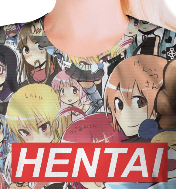 Футболка для девочек с изображением Hentai цвета Белый