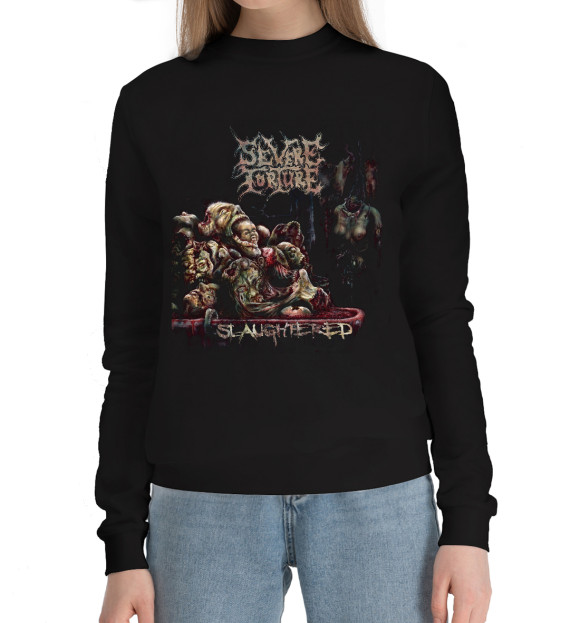 Женский хлопковый свитшот с изображением Severet orture цвета Черный